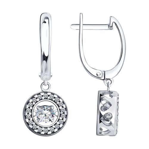 Сапфир каталог товаров Серьги из серебра с фианитом