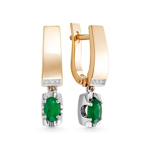 Сапфир каталог товаров Серьги из золота с бриллиантом, изумрудом