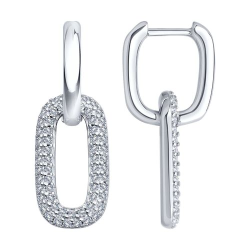 Сапфир каталог товаров Серьги из серебра с фианитом