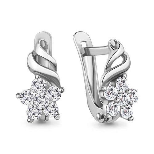 Сапфир каталог товаров Серьги из серебра с фианитом