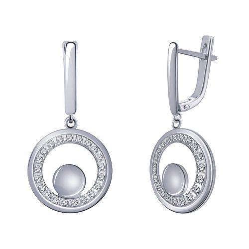 Сапфир каталог товаров Серьги из серебра с фианитом