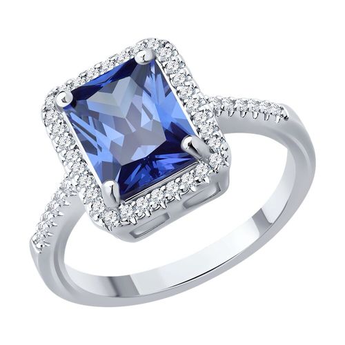 Сапфир каталог товаров Кольцо из серебра с фианитом