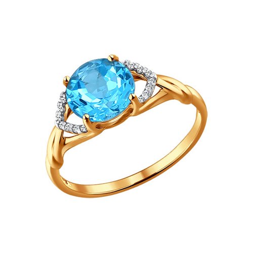 Сапфир каталог товаров Кольцо из золота с фианитом, топазом