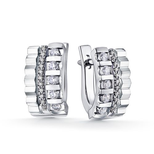 Сапфир каталог товаров Серьги из белого золота с бриллиантом