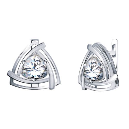 Сапфир каталог товаров Серьги из серебра с фианитом