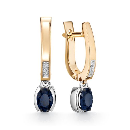 Сапфир каталог товаров Серьги из золота с бриллиантом, сапфиром