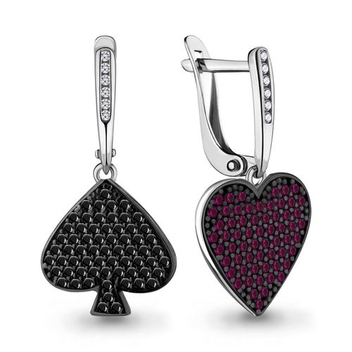 Сапфир каталог товаров Серьги из серебра с фианитом, корундом