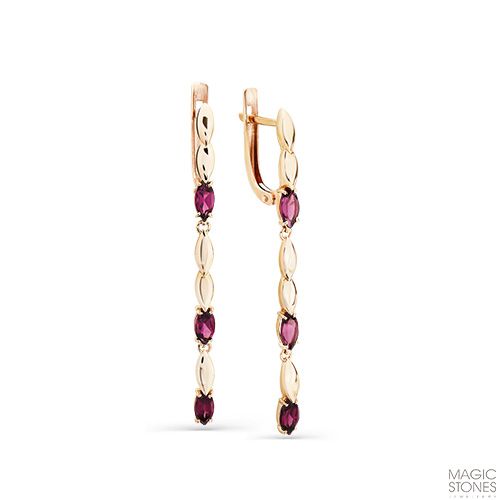 Сапфир каталог товаров Серьги из золота с родолитом