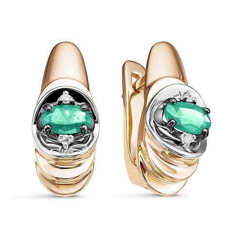 Сапфир каталог товаров Серьги из золота с бриллиантом, изумрудом