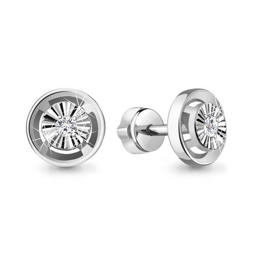 Сапфир каталог товаров Серьги гвоздики из серебра с фианитом