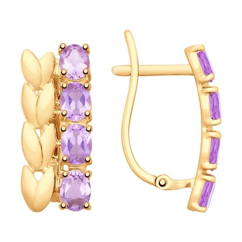 Сапфир каталог товаров Серьги из золота с аметистом