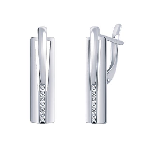 Сапфир каталог товаров Серьги из серебра с фианитом