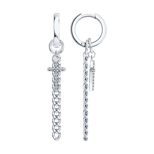 Сапфир каталог товаров Серьги из серебра с фианитом