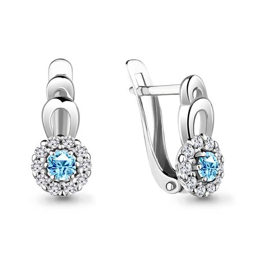 Сапфир каталог товаров Серьги детские из серебра с фианитом, топазом