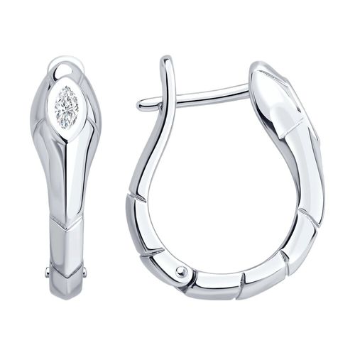 Сапфир каталог товаров Серьги из серебра с фианитом