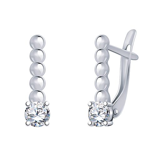 Сапфир каталог товаров Серьги из серебра с фианитом