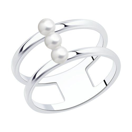 Сапфир каталог товаров Кольцо из серебра с жемчугом