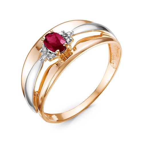 Сапфир каталог товаров Кольцо из золота с бриллиантом, рубином