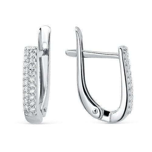 Сапфир каталог товаров Серьги детские из серебра с фианитом