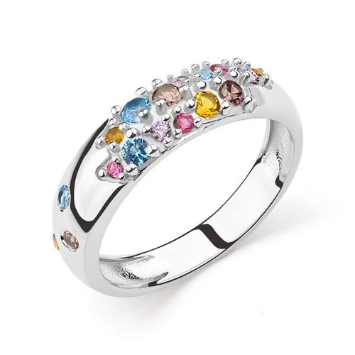 Сапфир каталог товаров Кольцо из серебра с фианитом, топазом