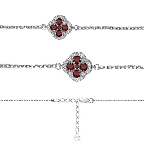 Сапфир каталог товаров Браслет женский из серебра с фианитом, гранатом