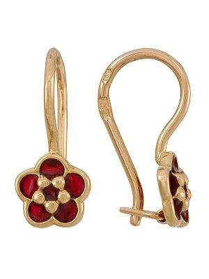 Сапфир каталог товаров Серьги детские из золота с эмалью