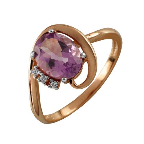 Сапфир каталог товаров Кольцо из золота с фианитом, аметистом