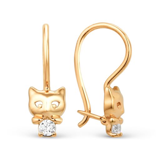 Сапфир каталог товаров Серьги детские из золота с фианитом