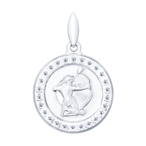 Сапфир каталог товаров Подвеска знак зодиака Стрелец из серебра с фианитом
