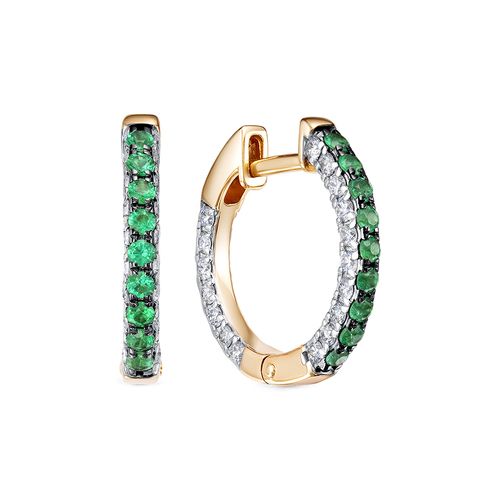 Сапфир каталог товаров Серьги из золота с бриллиантом, изумрудом