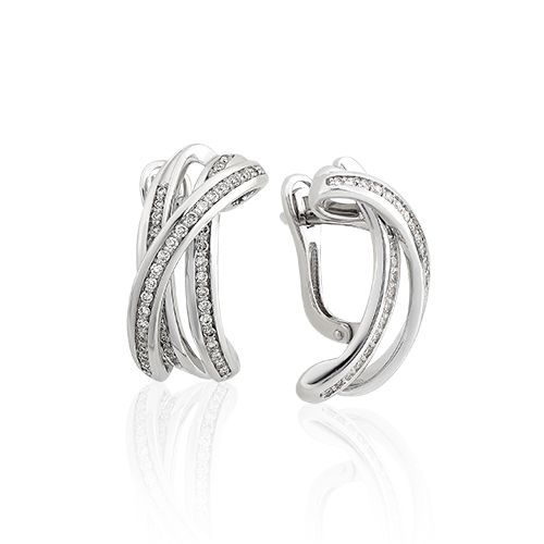 Сапфир каталог товаров Серьги из белого золота с бриллиантом