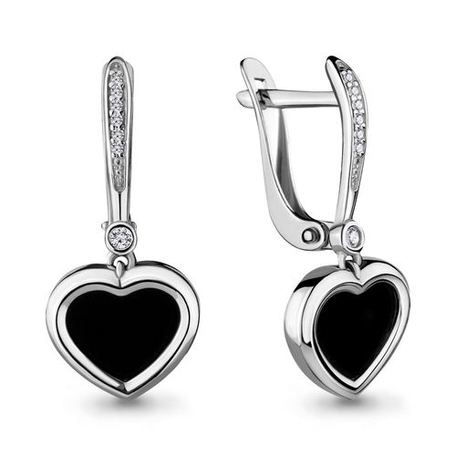 Сапфир каталог товаров Серьги из серебра с фианитом, стеклом