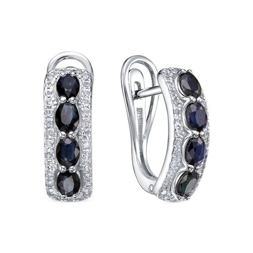 Сапфир каталог товаров Серьги из белого золота с бриллиантом, сапфиром