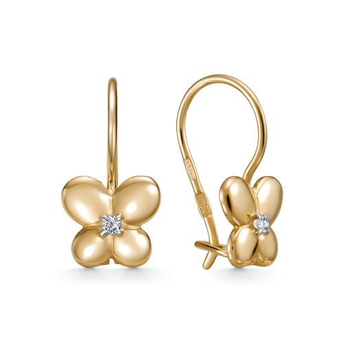 Сапфир каталог товаров Серьги детские из золота с фианитом