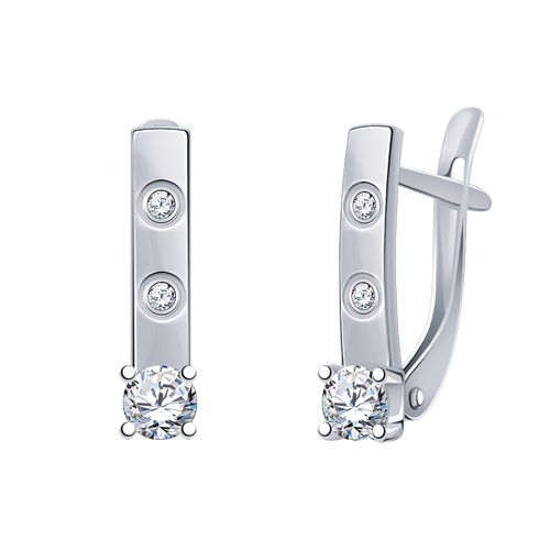 Сапфир каталог товаров Серьги из серебра с фианитом