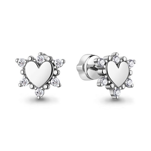 Сапфир каталог товаров Серьги гвоздики детские из серебра с фианитом