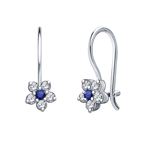 Сапфир каталог товаров Серьги детские из серебра с фианитом