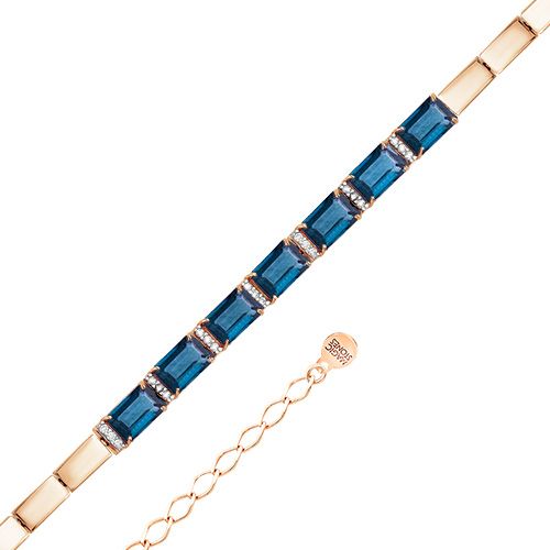 Сапфир каталог товаров Браслет женский из золота с фианитом, топазом Сапфир каталог товаров Браслет женский из золота с фианитом, топазом