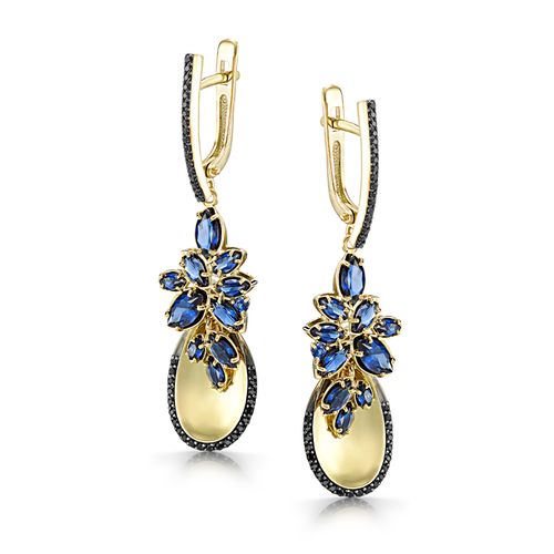 Сапфир каталог товаров Серьги из желтого золота с корундом