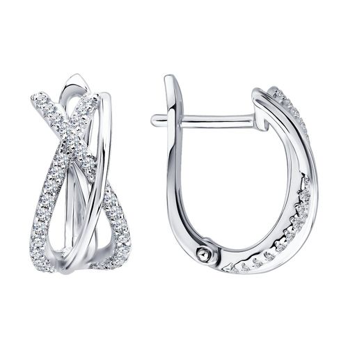 Сапфир каталог товаров Серьги из серебра с фианитом