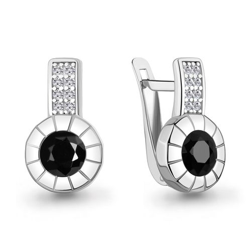 Сапфир каталог товаров Серьги из серебра с фианитом, стеклом