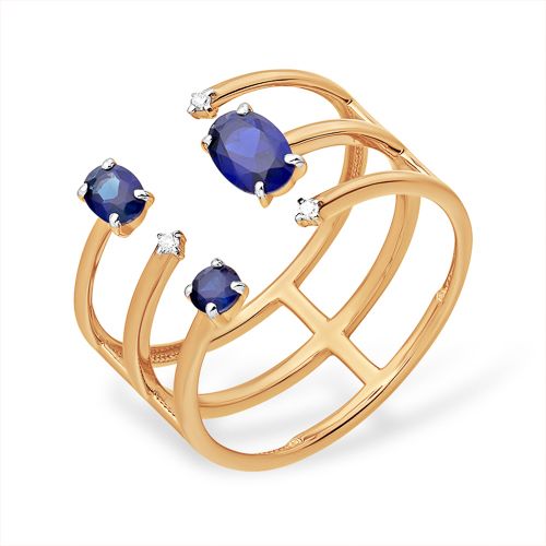 Сапфир каталог товаров Кольцо из золота с бриллиантом, сапфиром