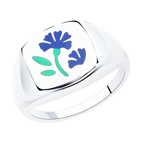 Сапфир каталог товаров Кольцо из серебра с эмалью