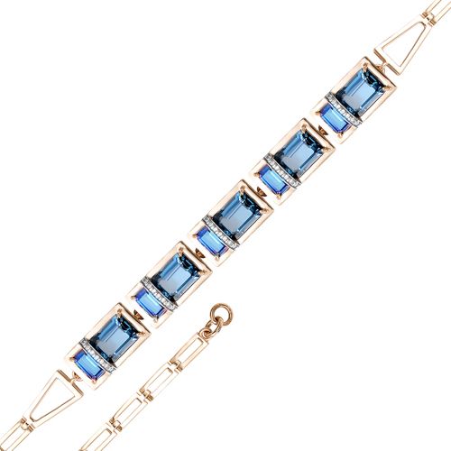 Сапфир каталог товаров Браслет женский из золота с фианитом, топазом Сапфир каталог товаров Браслет женский из золота с фианитом, топазом