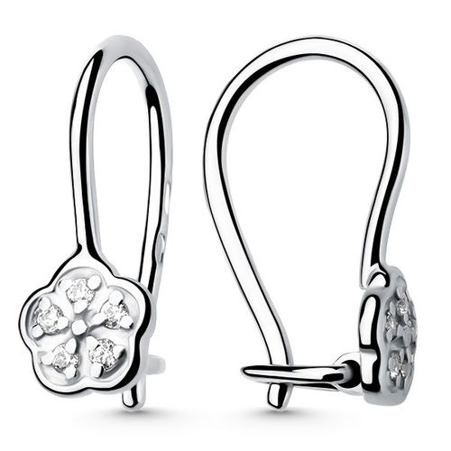 Сапфир каталог товаров Серьги детские из серебра с фианитом