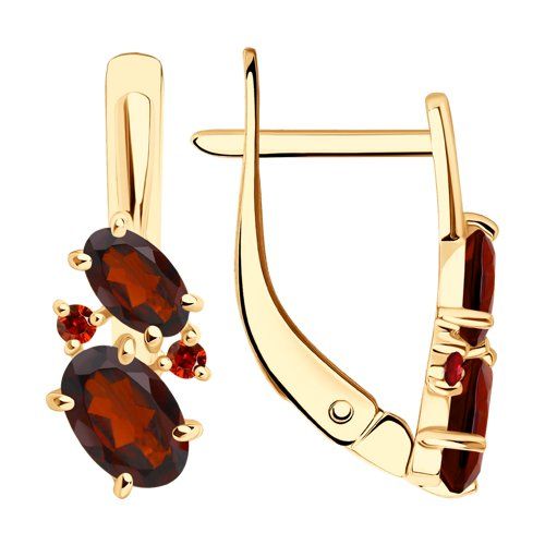 Сапфир каталог товаров Серьги из золота с гранатом