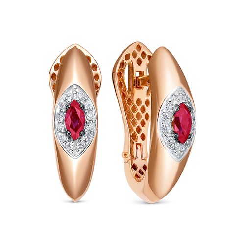 Сапфир каталог товаров Серьги из золота с бриллиантом, рубином