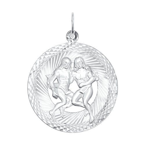 Сапфир каталог товаров Подвеска знак зодиака Близнецы из серебра