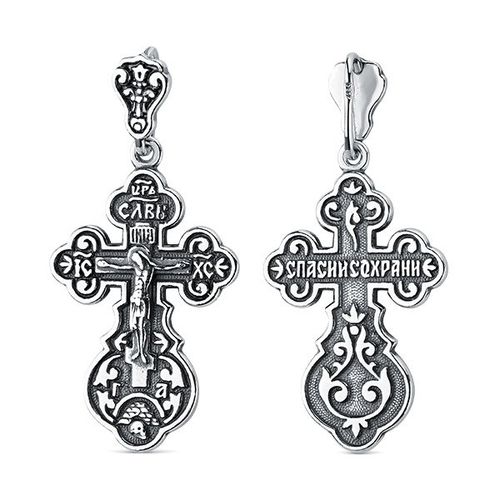 Сапфир каталог товаров Подвеска крест из серебра с чернением