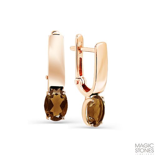 Сапфир каталог товаров Серьги из золота с раух-топазом